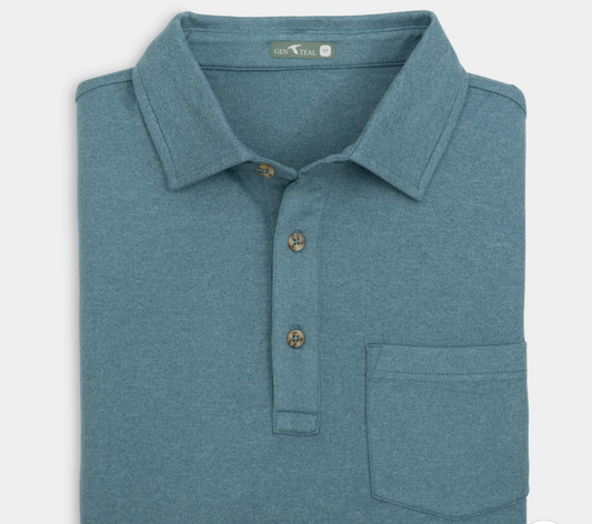 BLUE WANDER LONG SLEEVE POLO