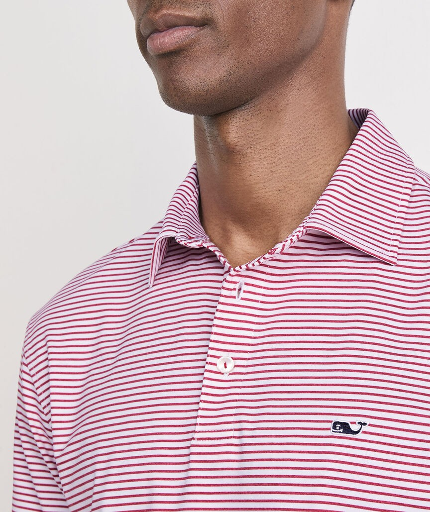LIGHTHOUSE RED BRADLEY STRIPE SANKATY POLO