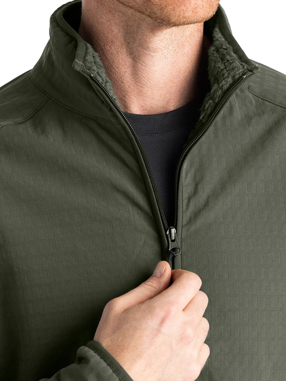 FREE FLY MEN'S DARK OLIVE GRIDBACK FLEECE PULLOVER