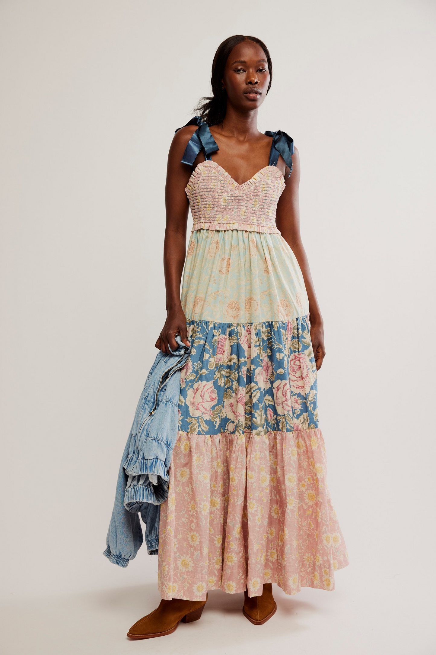 FREE PEOPLE ANTIQUE COMBO BLUEBELL MAXI