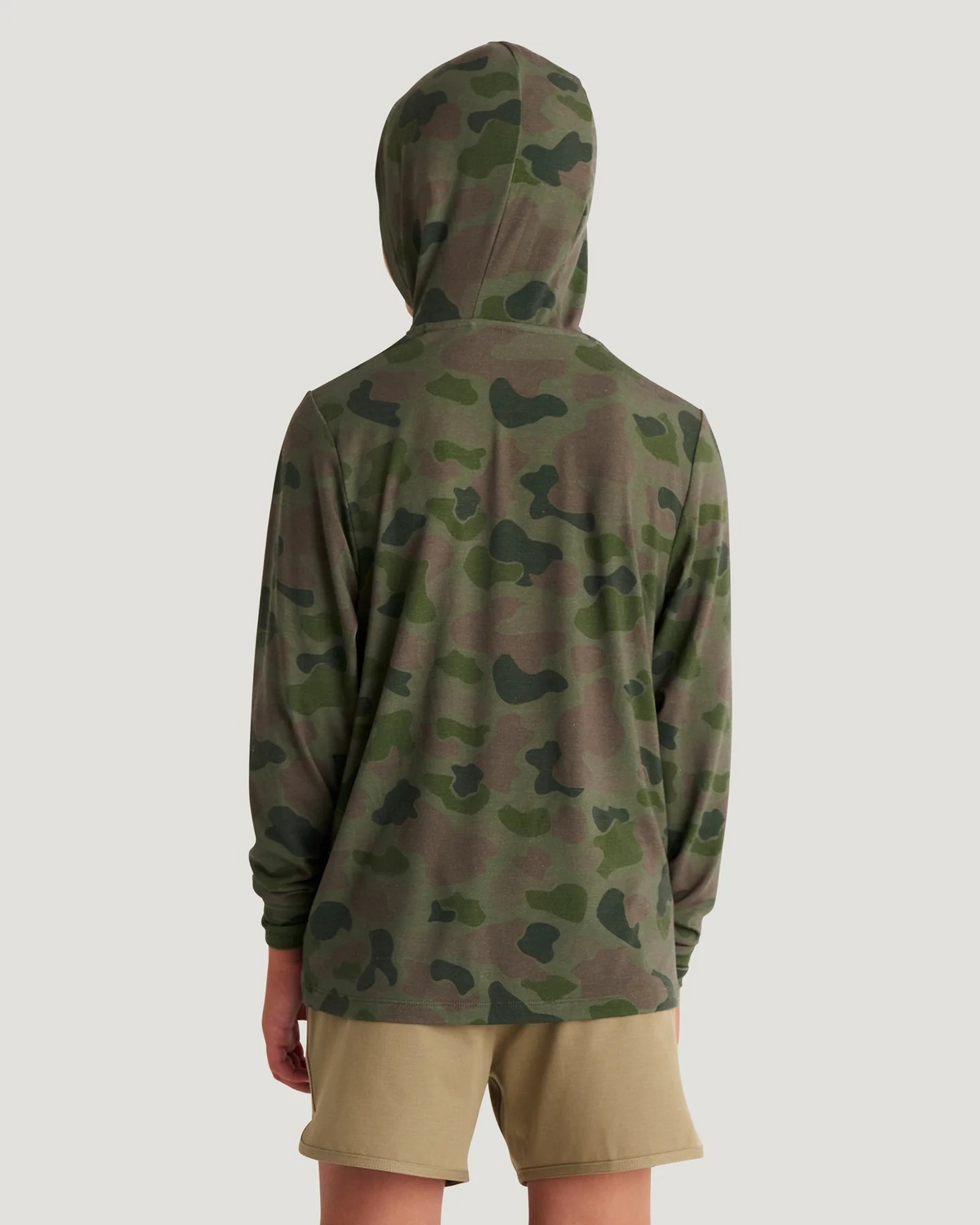 FREE FLY YOUTH VINTAGE CAMO OIL GREEN BAMBOO SHADE HOODIE