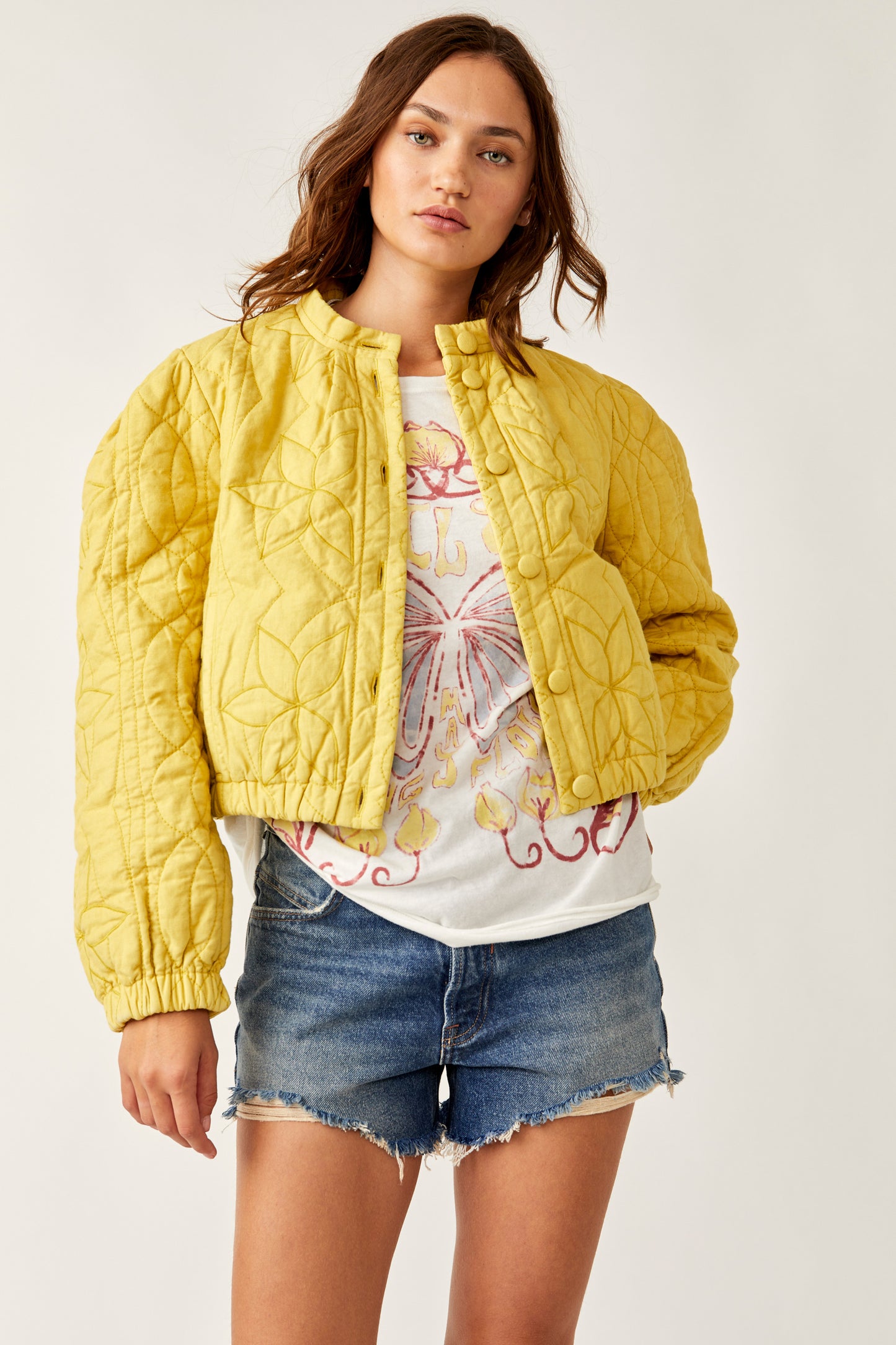 FREE PEOPLE CITRONELLE QUINN QUILTED JACKET