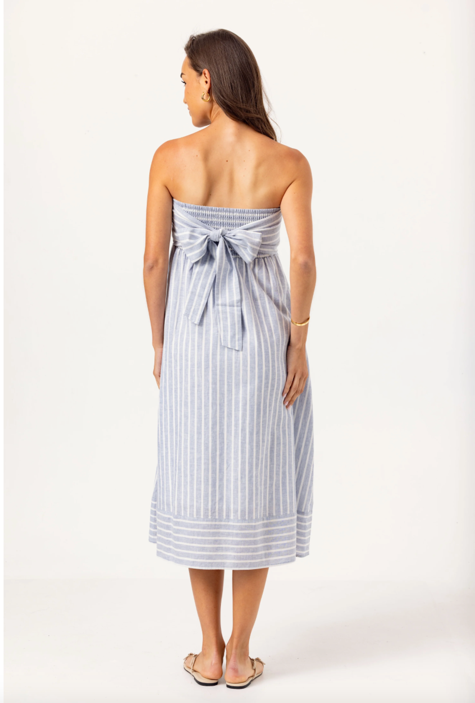 LINEN STRIPE KENNY DRESS