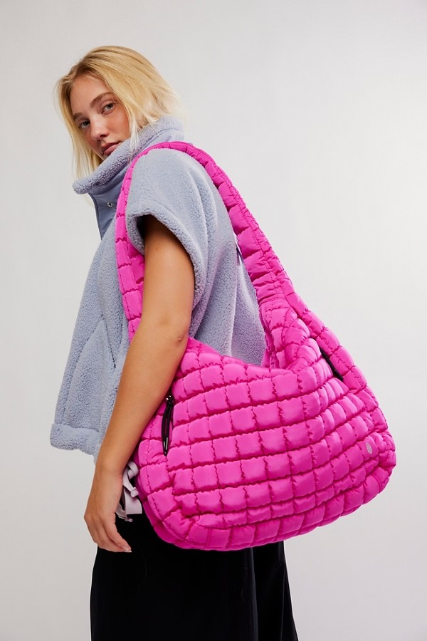 FUSCHIA FLIRT QUILTED CARRYALL BAG