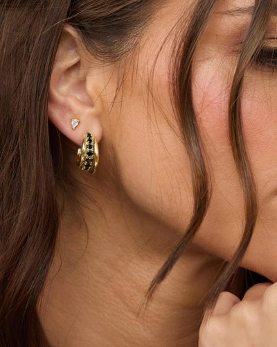 MELINDA MARIA OH SHE FANCY SMOOTH & BLACK HOOPS