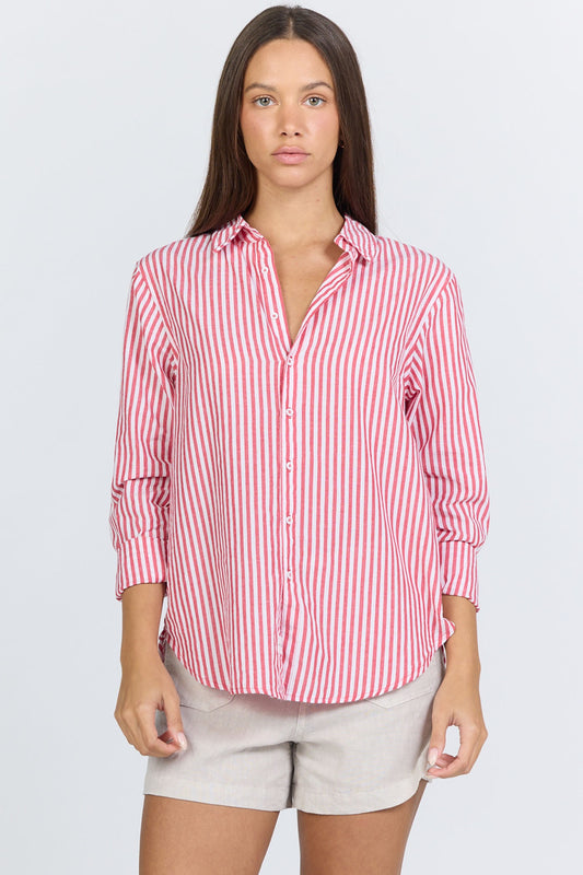 DESALSA STRIPE LOLITA BUTTON-UP TOP