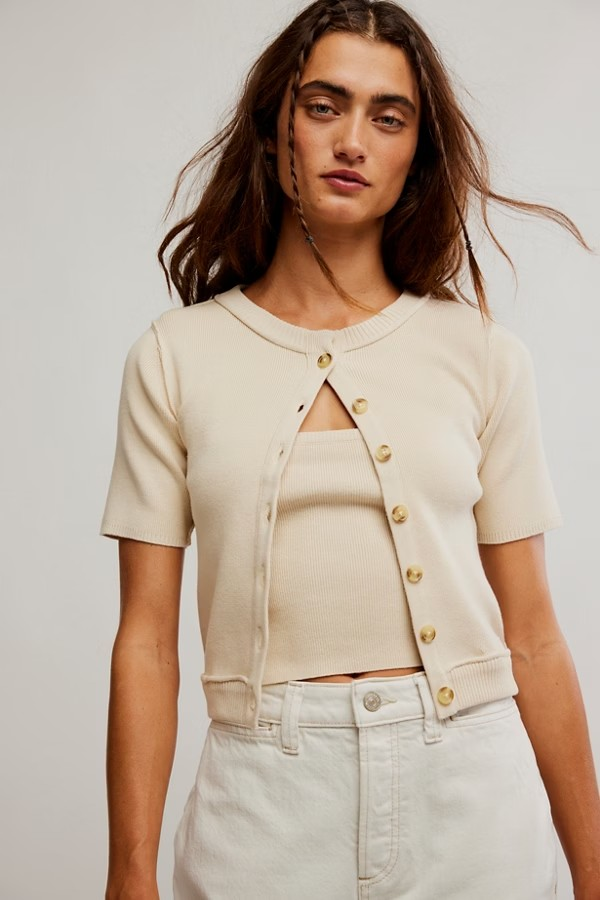 FREE PEOPLE ECRU WTF NY TWOSIE