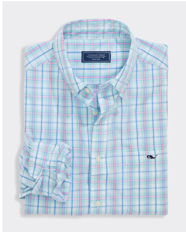 MANGROVE MINT LORELEI PLAID POPLIN SHIRT
