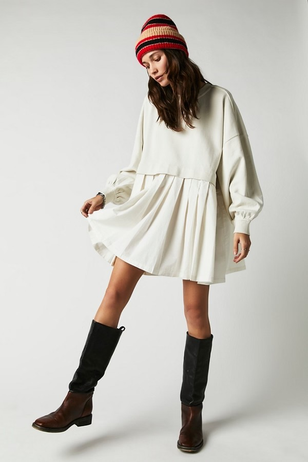FREE PEOPLE GREY COMBO ELEANOR SWEATSHIRT