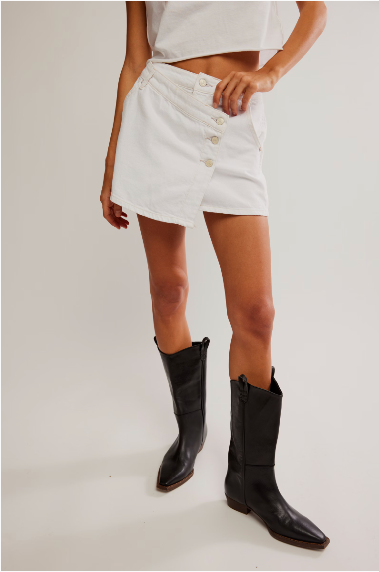 WHITE WYNNE DENIM SKIRT