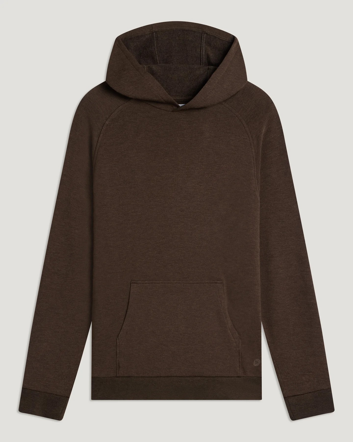 HEATHER DARK BROWN BAMBOO LIGHTWEIGHT FLEECE HOODIE
