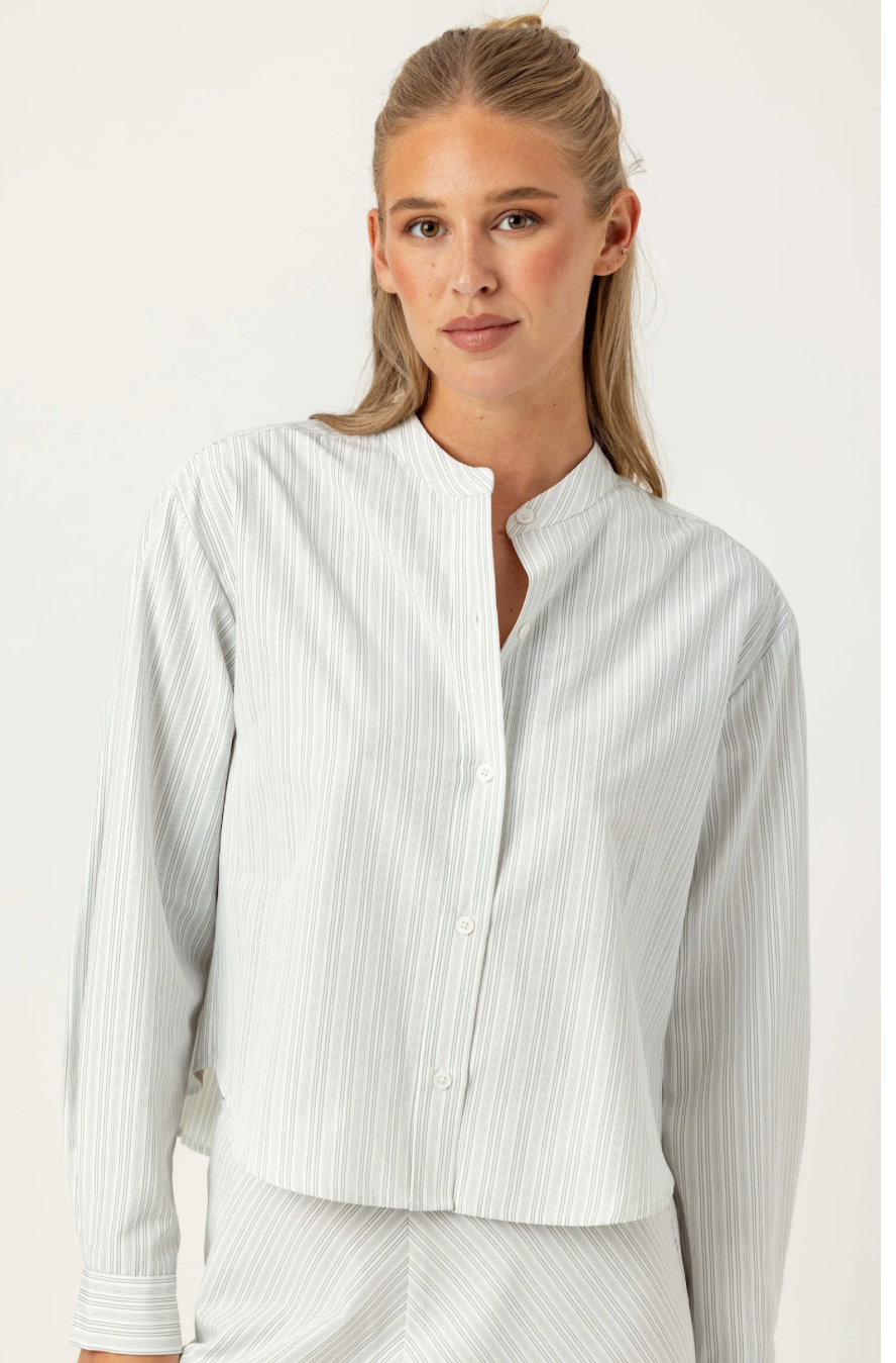 SILVER TOP STITCH SADIE SHIRT
