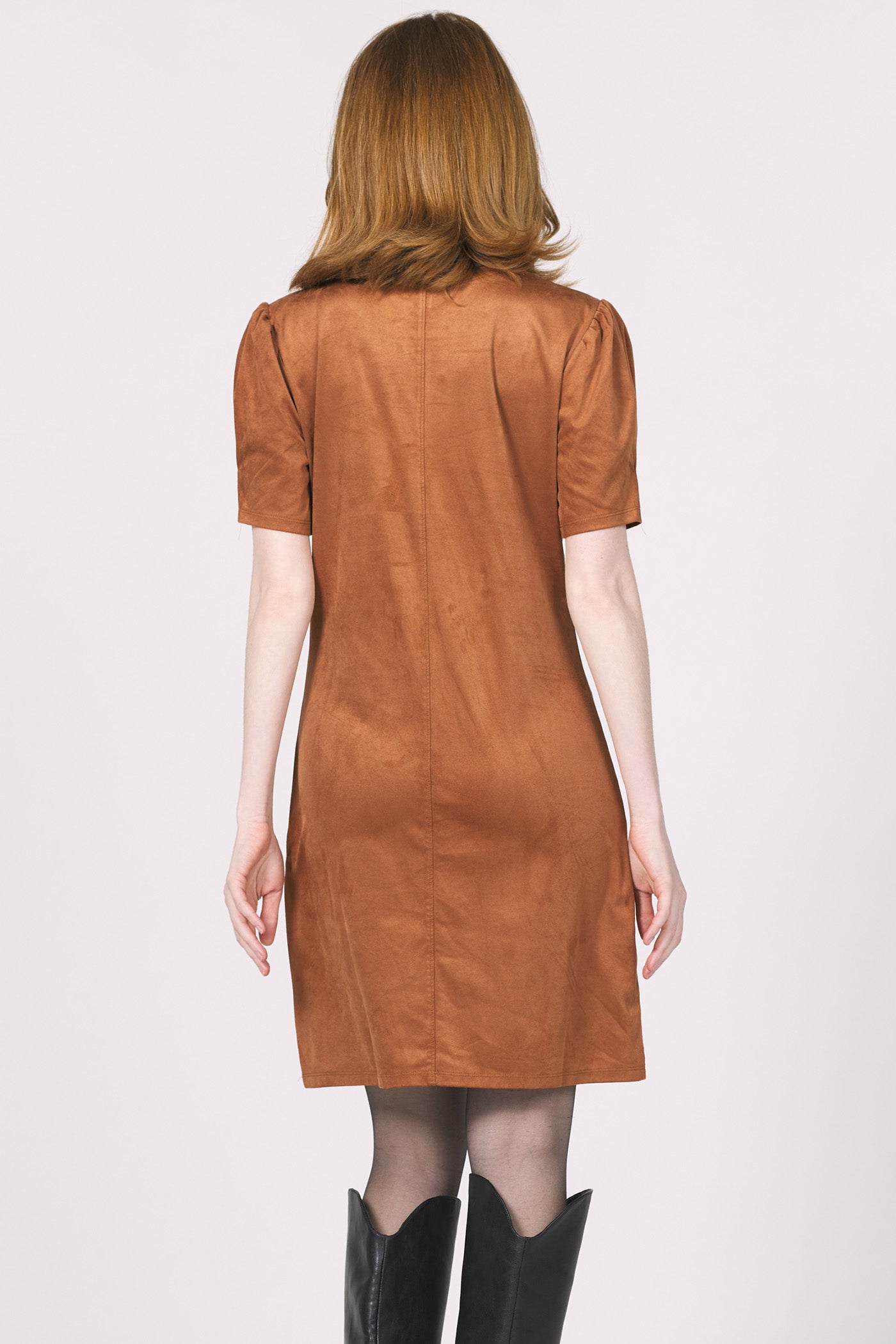 BROWN SUGAR DEMI SUEDE DRESS