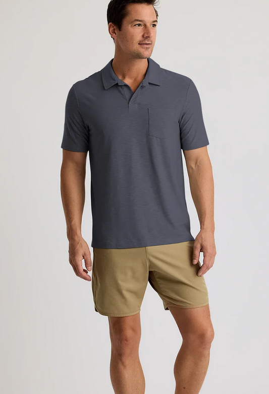 FREE FLY STORM CLOUD MEN'S BAMBOO SLUB POLO II