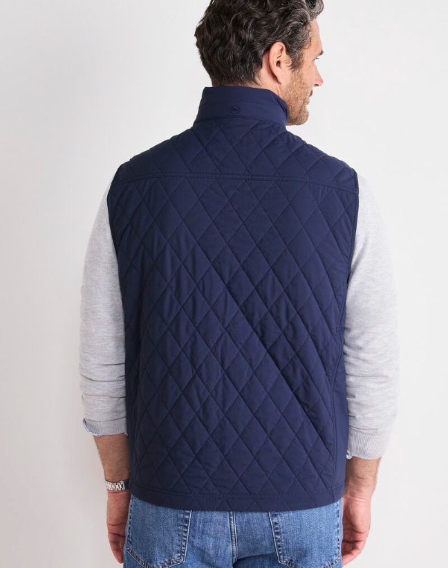 VINEYARD VINES NAUTICAL NAVY QULITED DORSET VEST