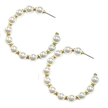 BRIANNA CANNON PEARL BEADED HOOP EARRINGS