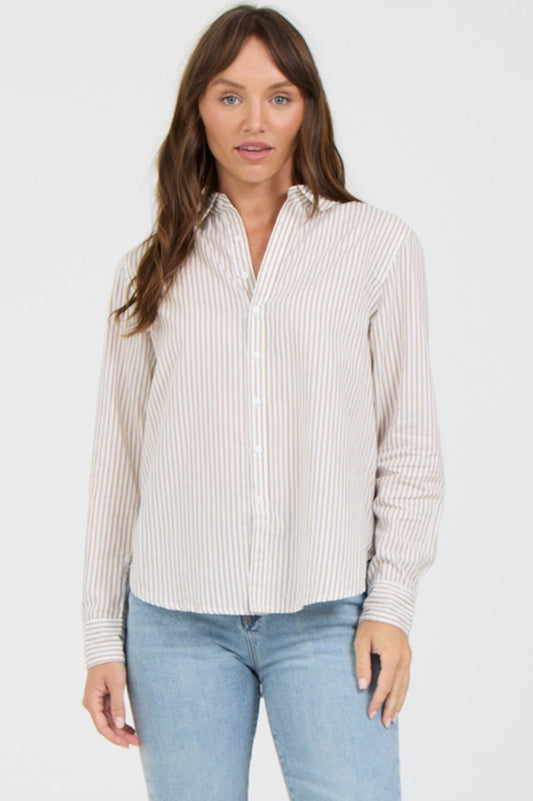 KHAKI STRIPE LOLITA SHIRT