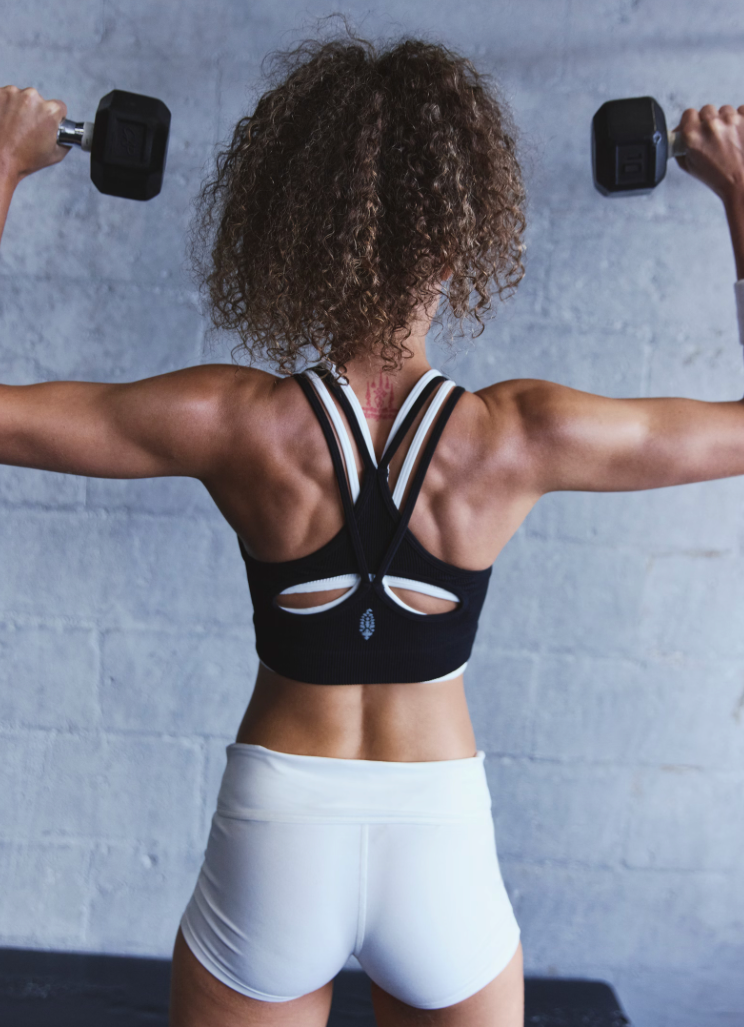 FREE PEOPLE BLACK FREE THROW BRA