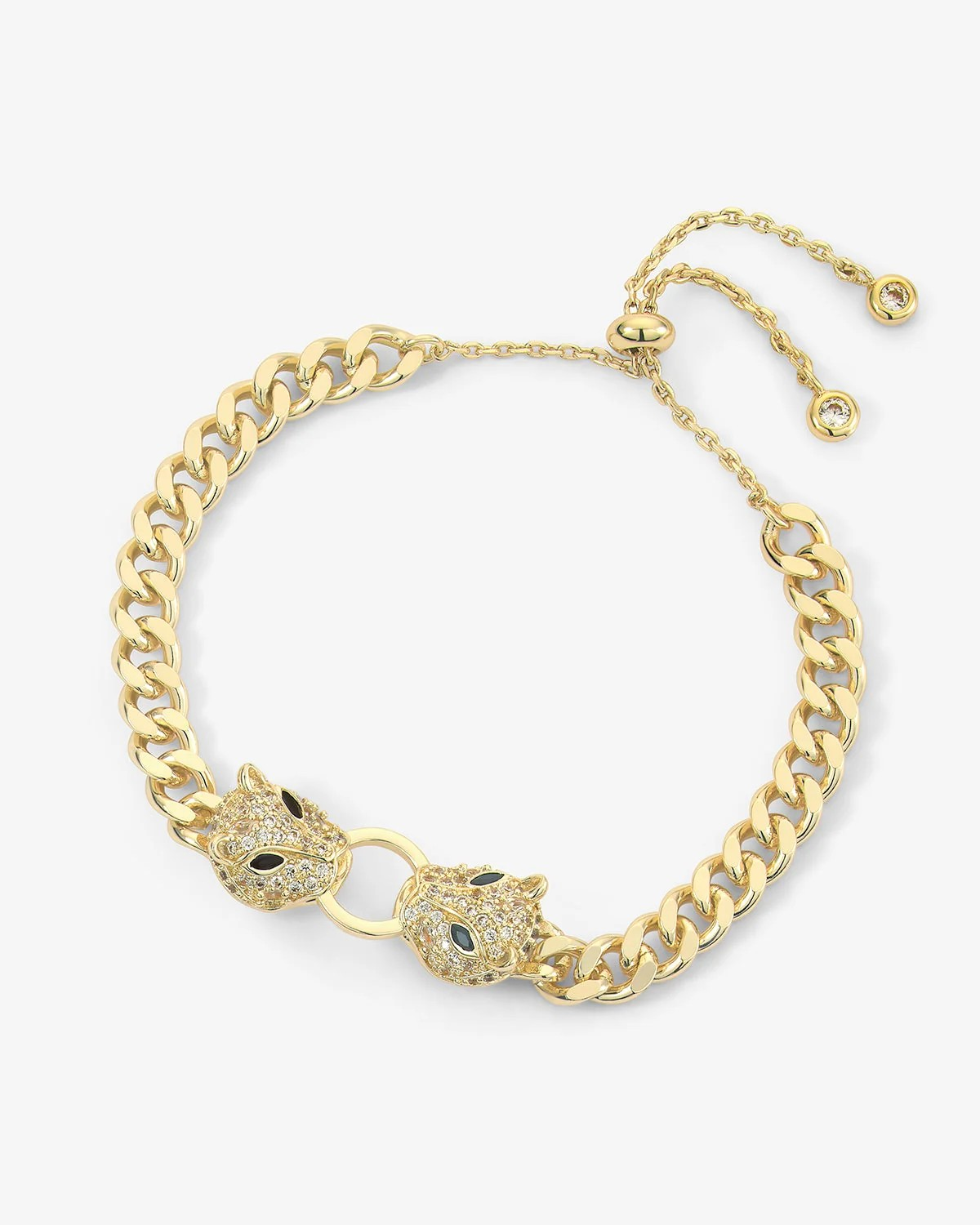 MELINDA MARIA DOUBLE JAGUAR CUBAN BRACELET