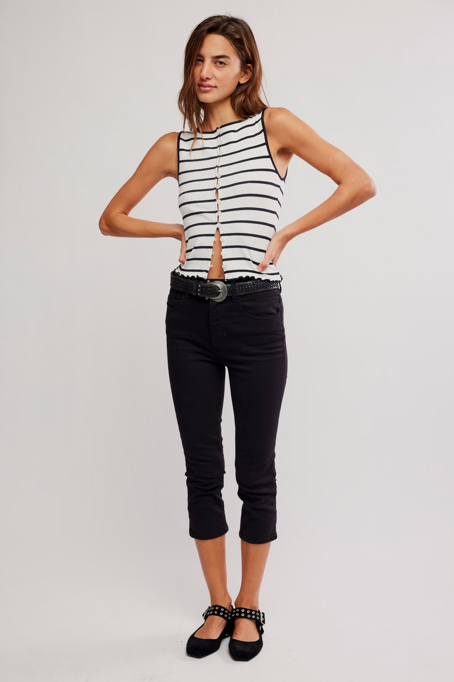 BLACK/WHITE TILLY STRIPED TANK