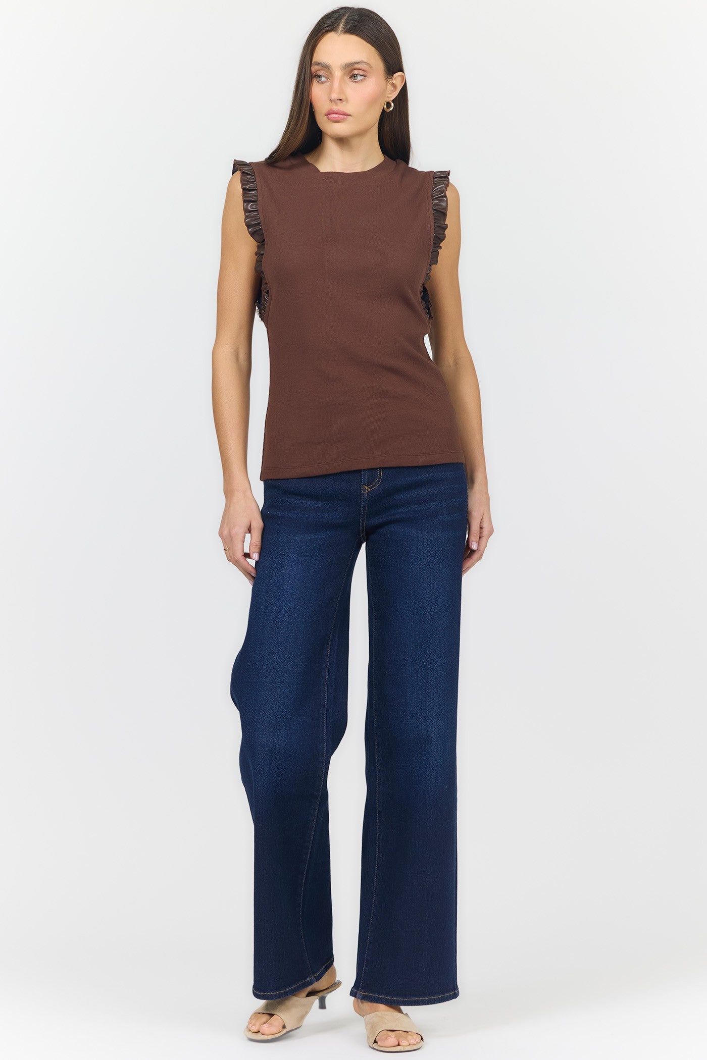 DEAR JOHN SHAVED CHOCOLATE BRIDGETTE TOP