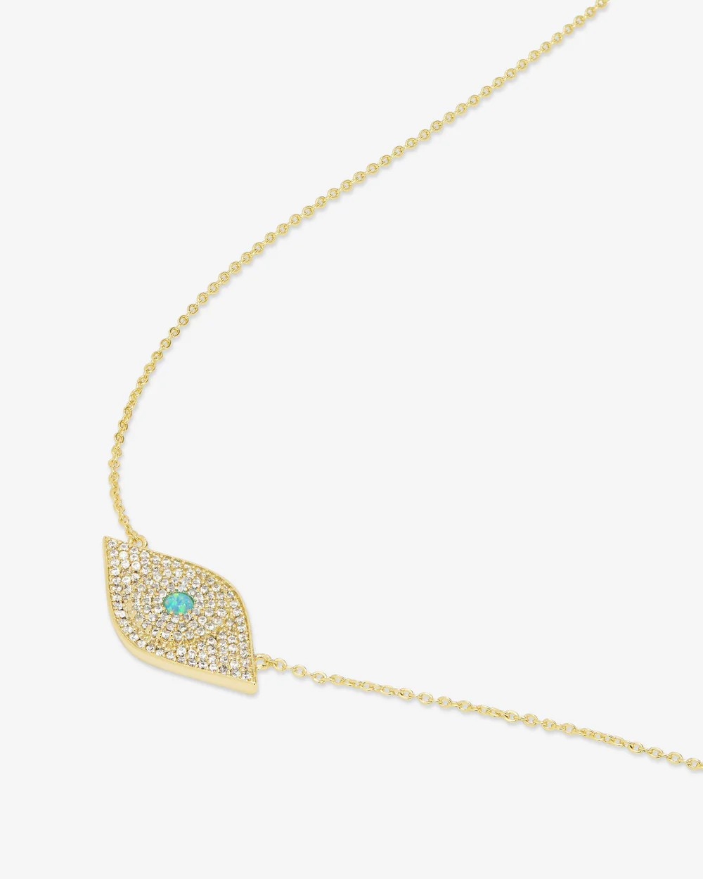 BLUE OPAL EVIL EYE NECKLACE `