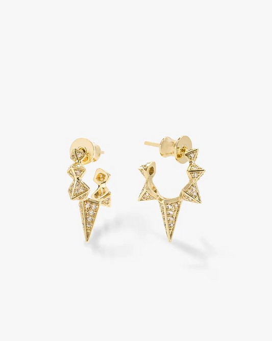 GABRIELLA PAVE SPIKED HOOPS
