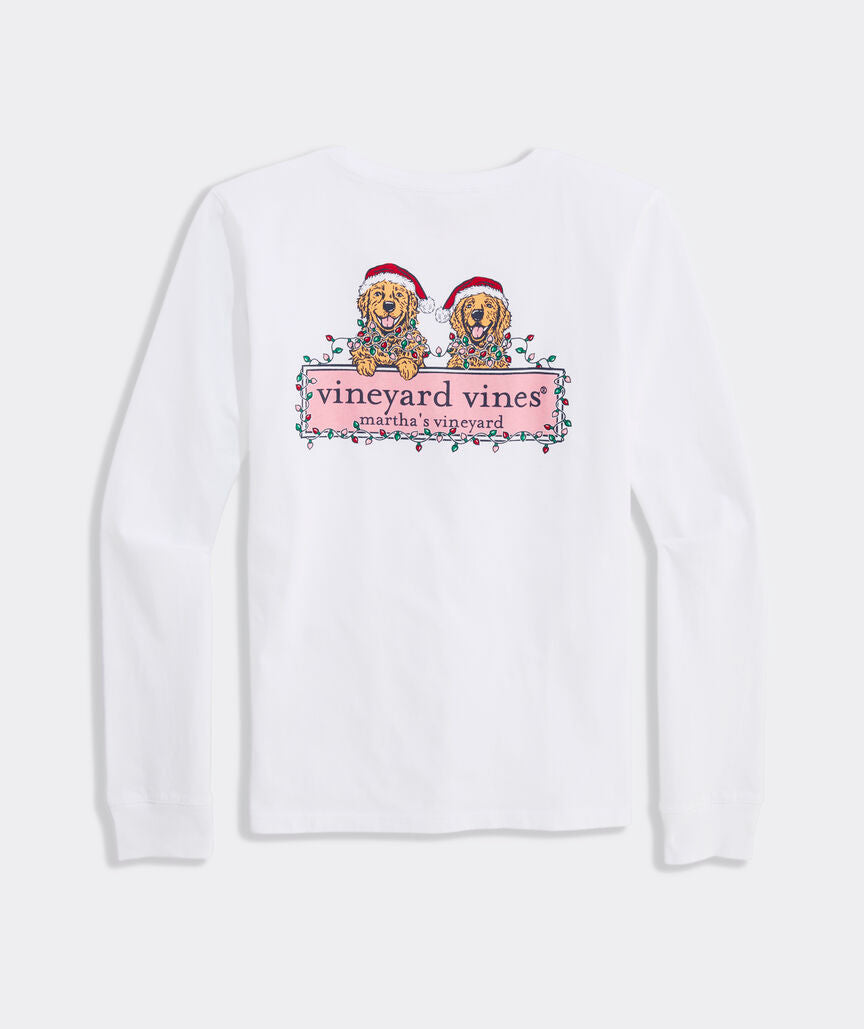 WHITE CAP GIRLS' HOLIDAY PUPS L/S POCKET TEE