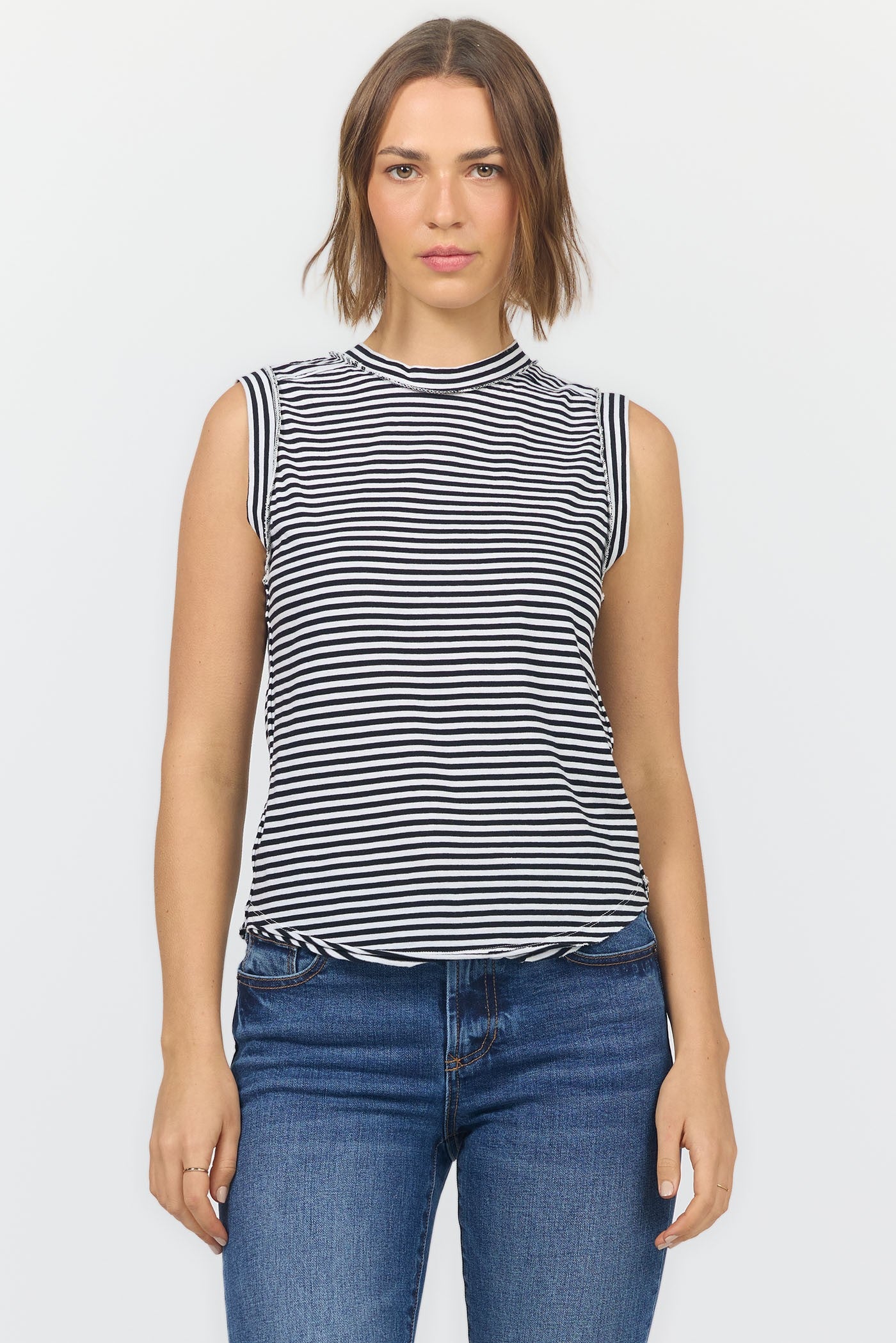 DEAR JOHN BLACK AND WHITE ZO TANK