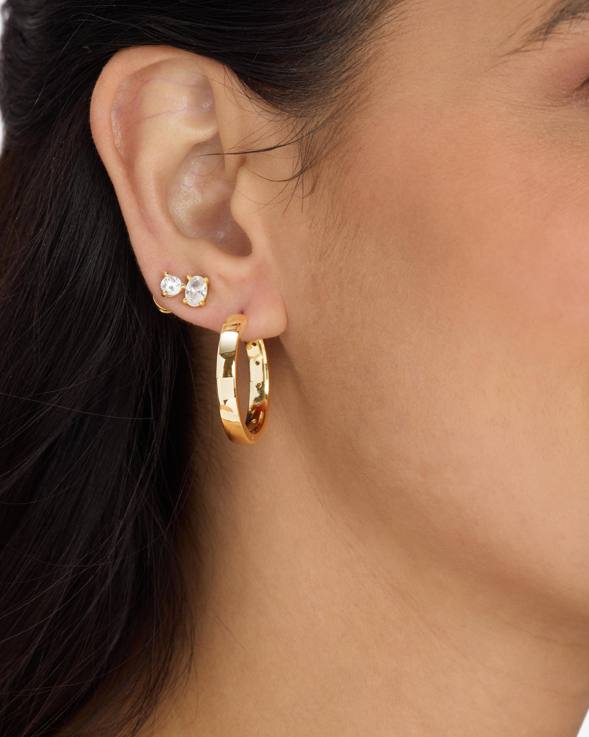 MELINDA MARIA REVERSIBLE HOOPS 1"