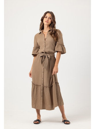 SUNDAYS TAUPE CAPRICE DRESS