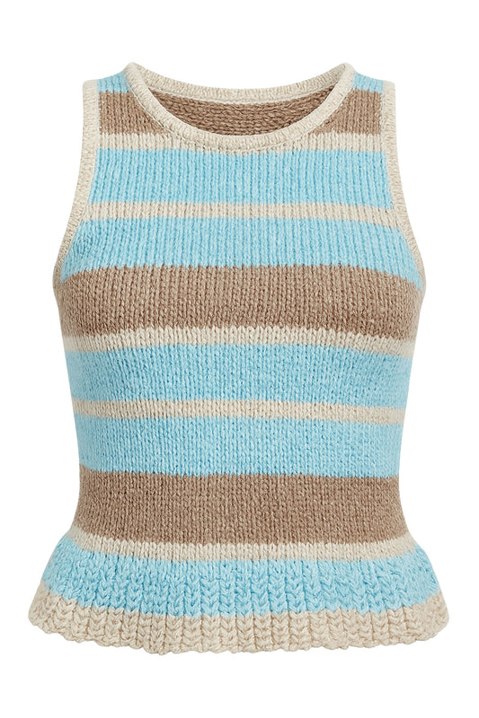 MILKY BLUE STRIPE JENNA TANK