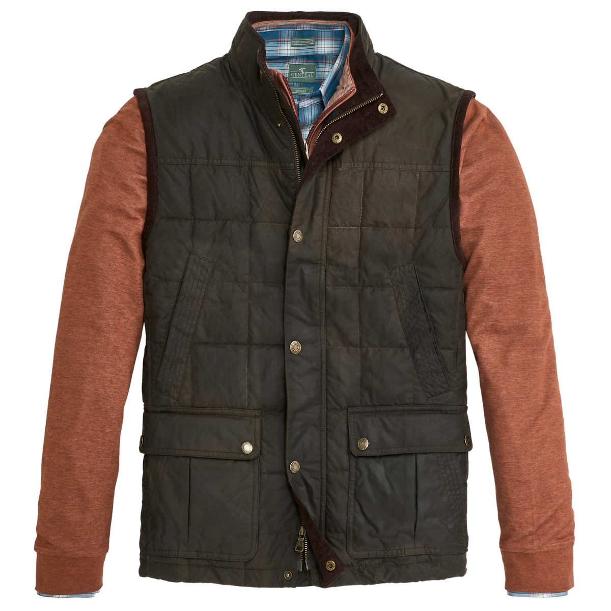 CHOCOLATE MERRITT WAXED COTTON VEST