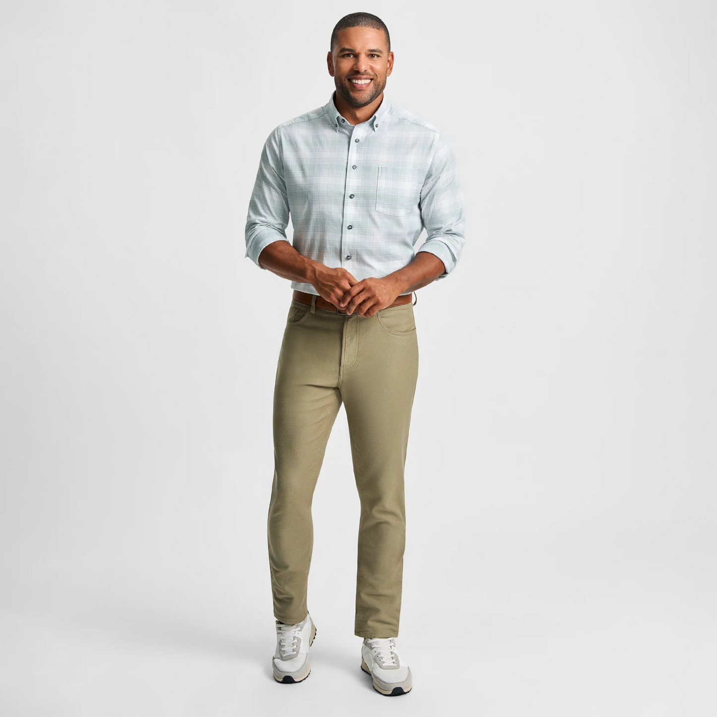 DOVE GRAY PATTON COTTON BLEND SPORTS SHIRT