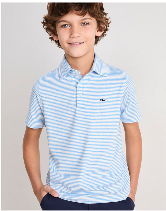 OCEAN BREEZE BOYS' BRADLEY STRIPED SANKATY POLO