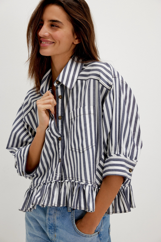 NAUTICAL NAVY BAILEY STRIPE SHIRT