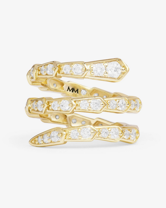 GOLD PAVE SERPENT RING