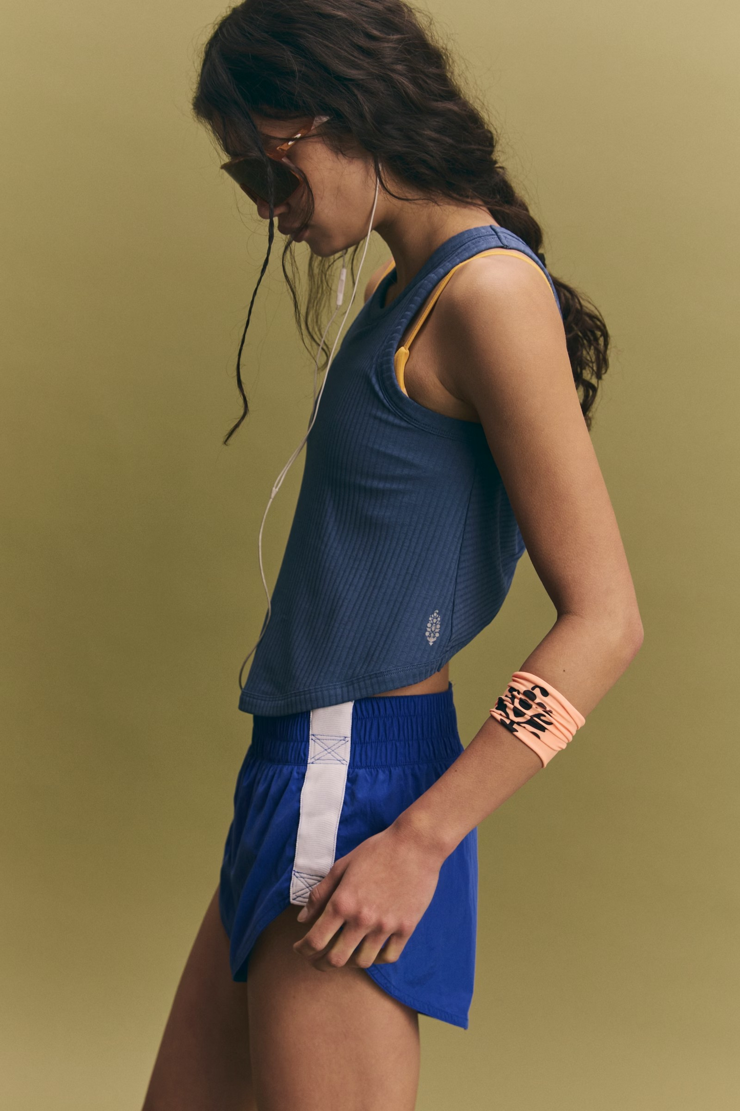 FREE PEOPLE BLUE INDIGO COMEBACK TANK
