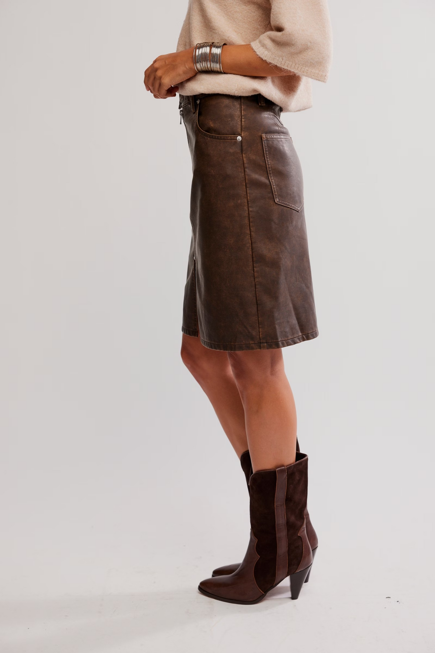RUSTY SYCAMORE VEGAN MIDI SKIRT