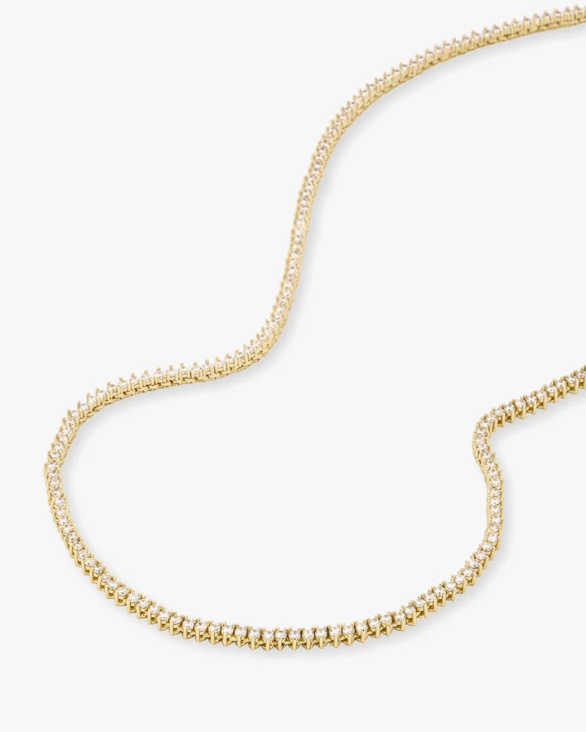 BABY NOT YOUR BASIC TENNIS NECKLACE - 16"