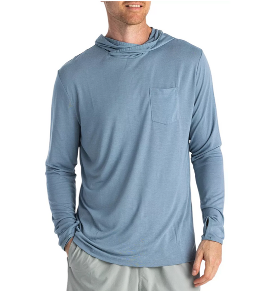 BLUE FOG BAMBOO LIGHTWEIGHT HOODIE