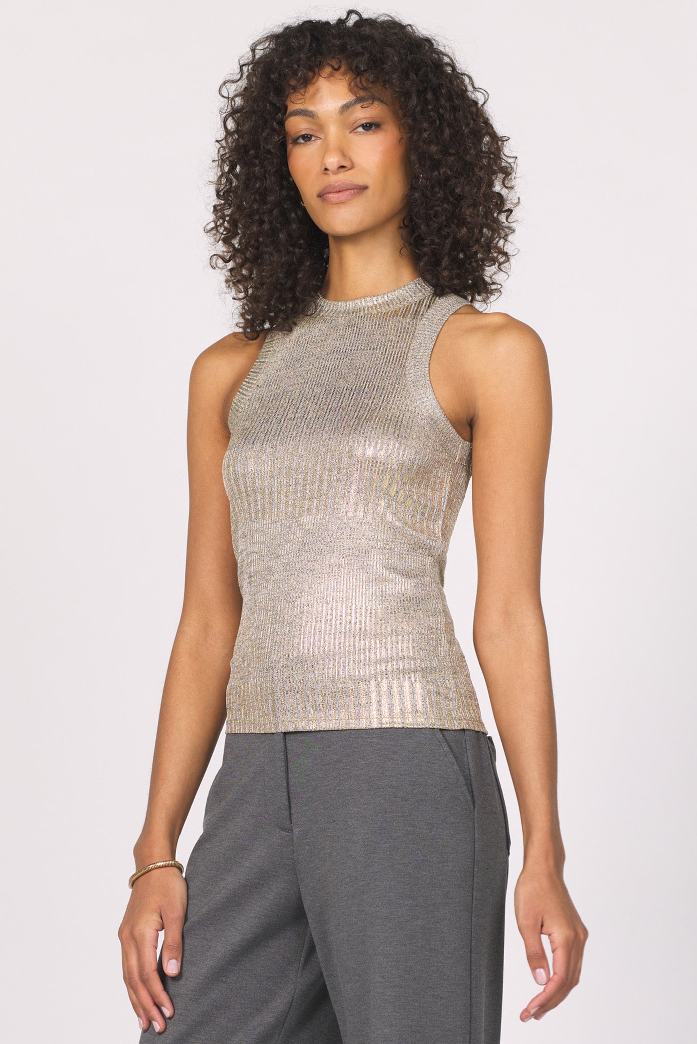 GOLD FOIL PAMELA RIB TANK