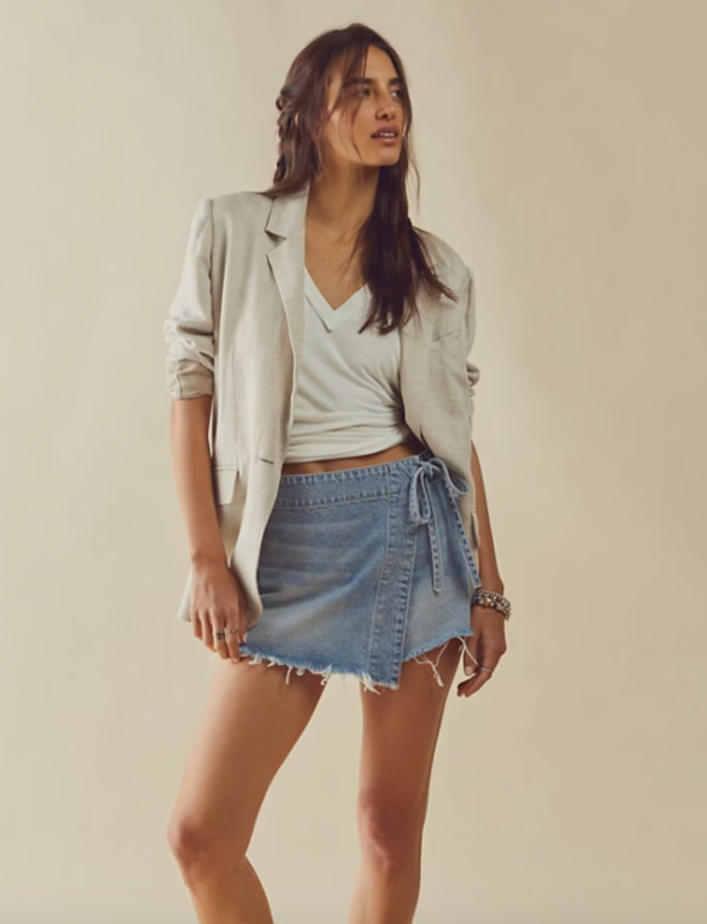 LIGHT BLUE WASH EMMY DENIM SKORT