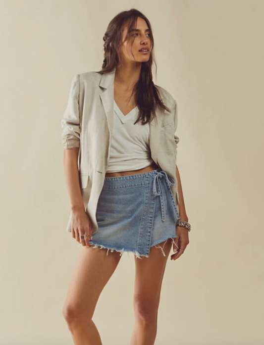 LIGHT BLUE WASH EMMY DENIM SKORT