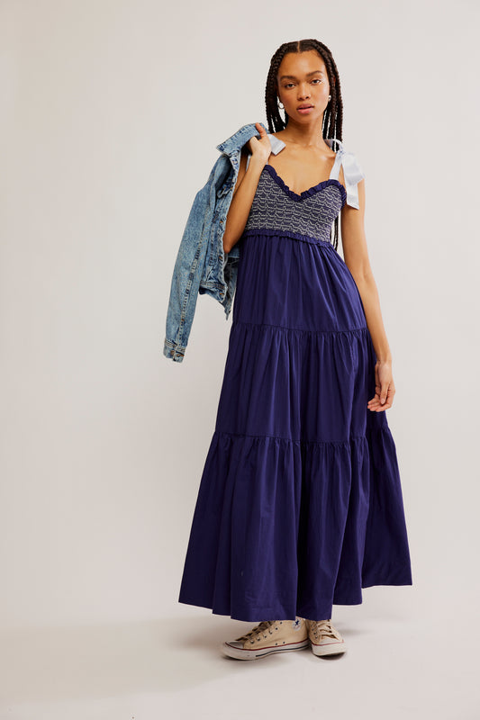 FREE PEOPLE ECLIPSE BLUEBELL SOLID MAXI