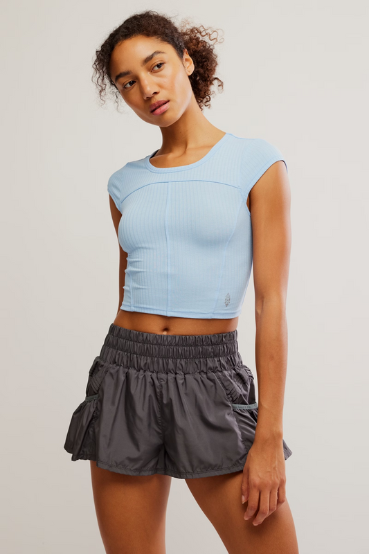 FREE PEOPLE HIGH DIVE TEMPO RIBBED BABY TEE