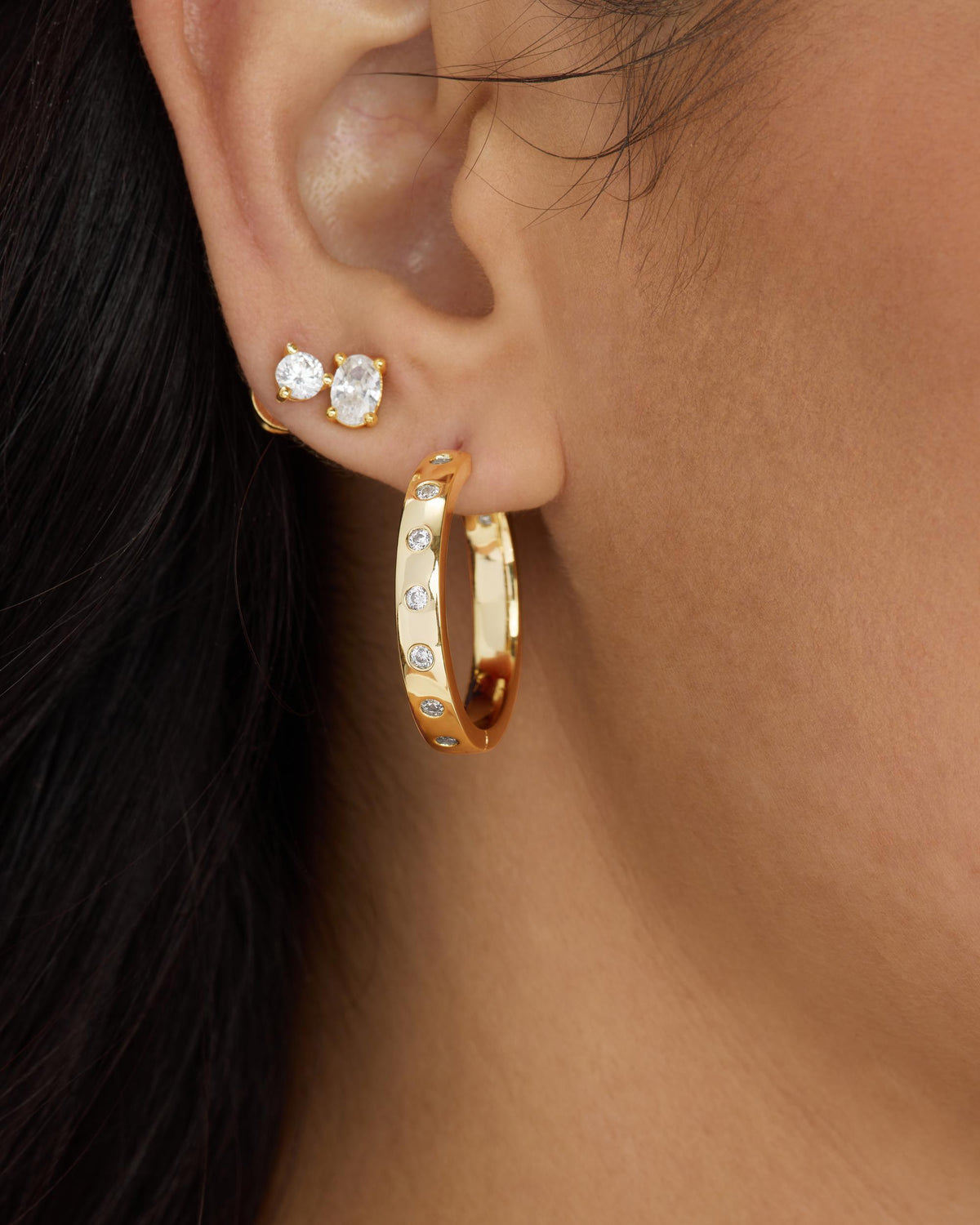 MELINDA MARIA REVERSIBLE HOOPS 1"