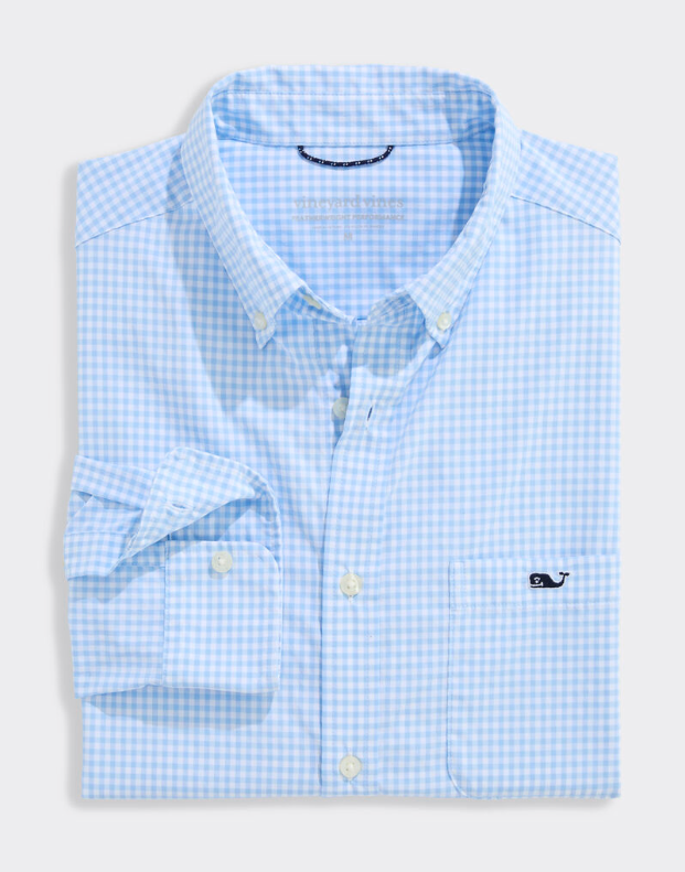 JAKE BLUE PERFORMANCE CORAL REEF GINGHAM SHIRT