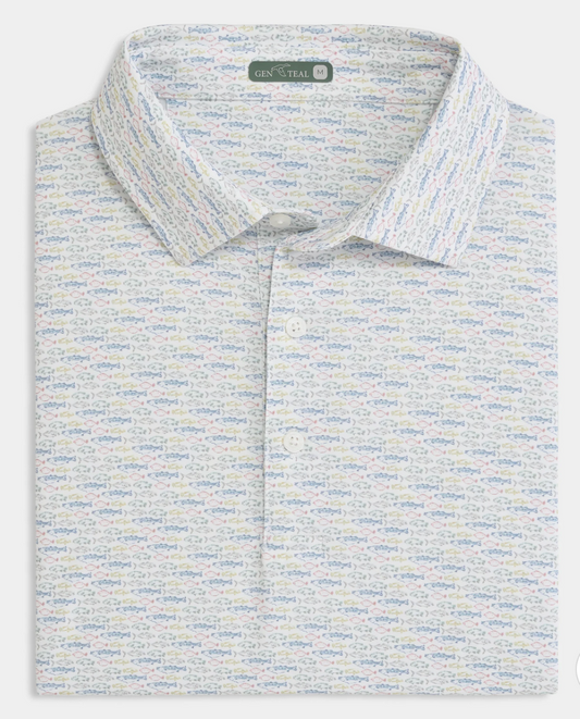 MIRAGE SHORELINE CATCH PRINTED PERFORMANCE POLO