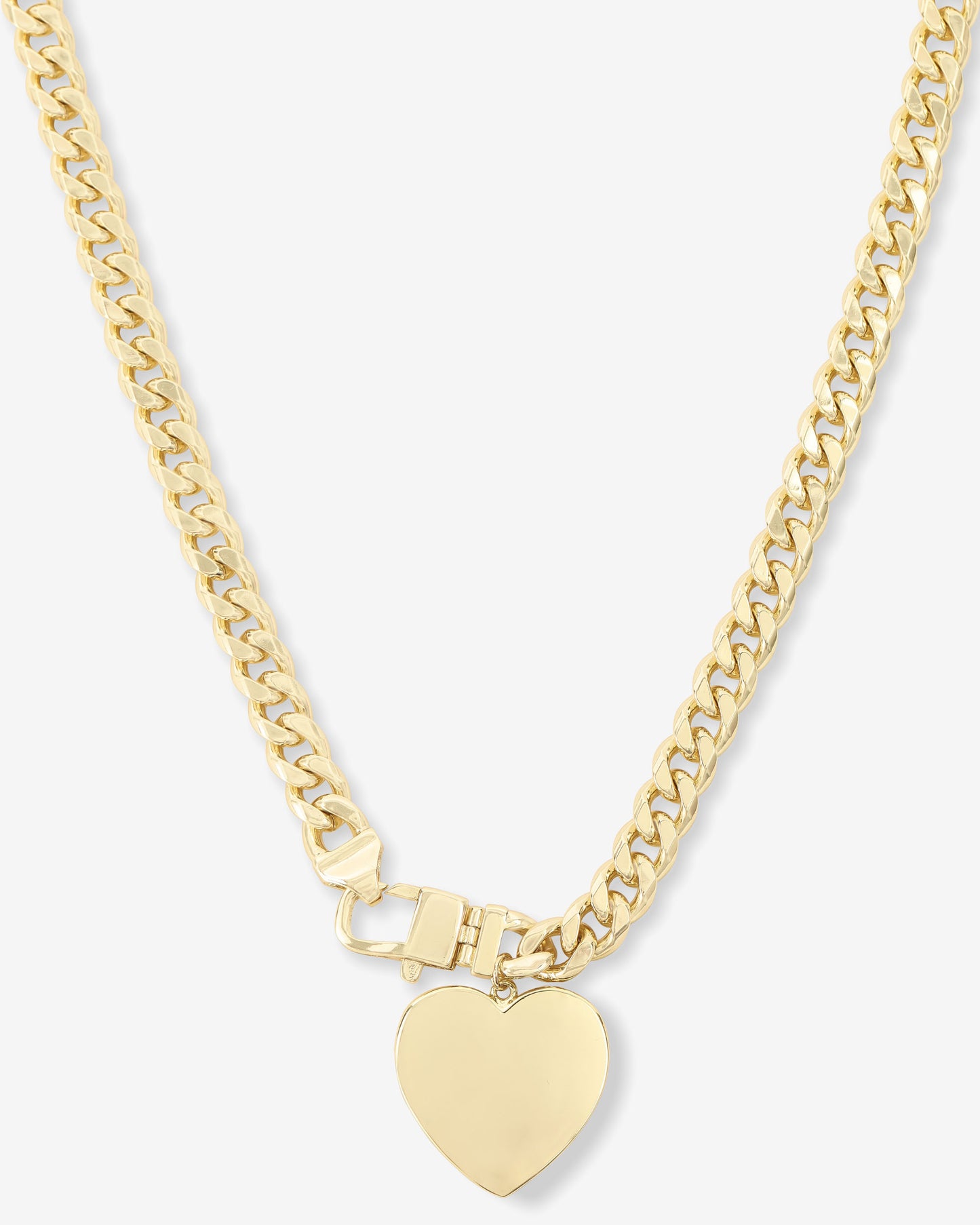 MELINDA MARIA JULIAN XL HEART CUBAN CHAIN NECKLACE